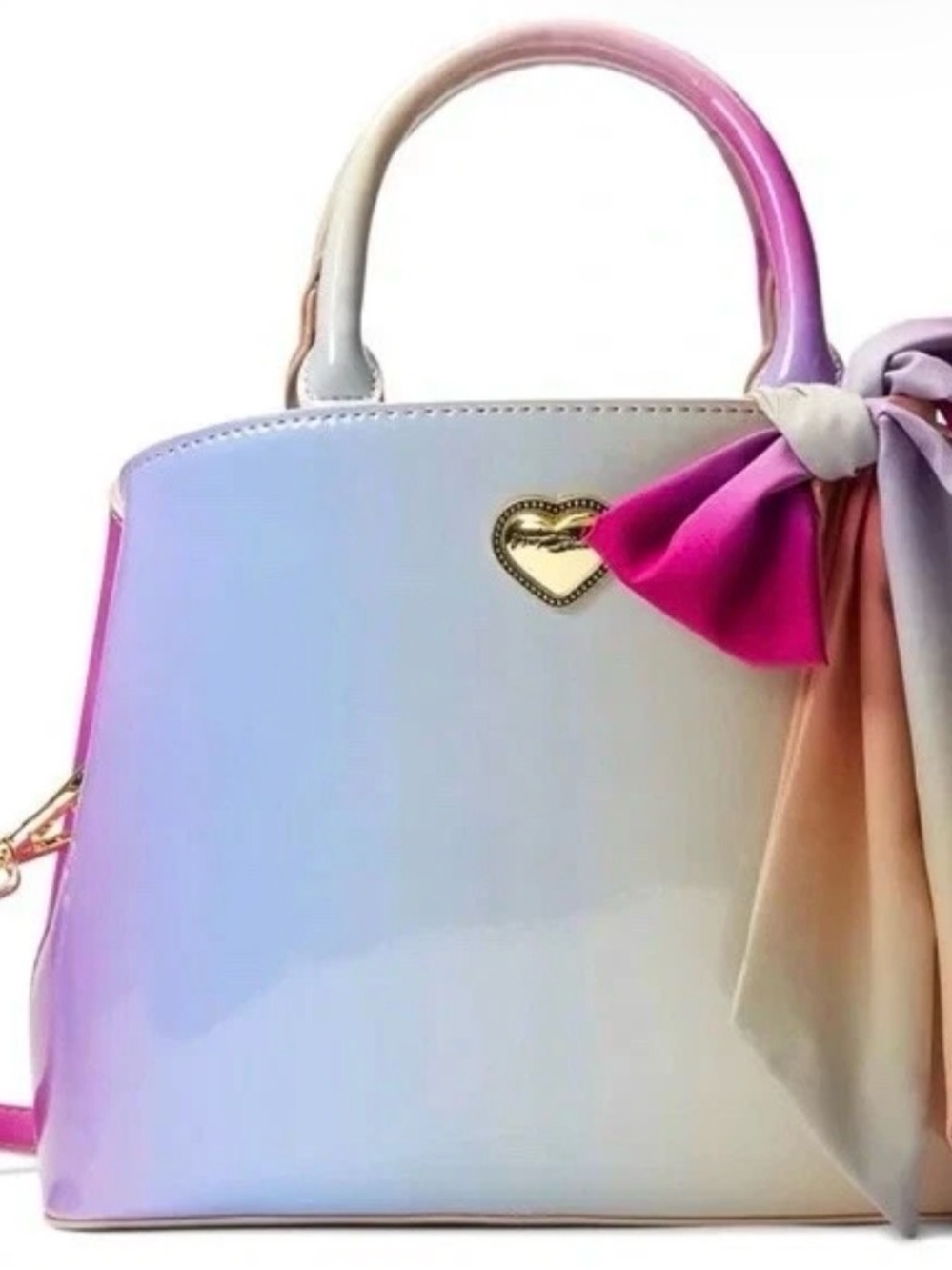 Betsey Johnson Glossy Colorful Ombre Crossbody Purse
